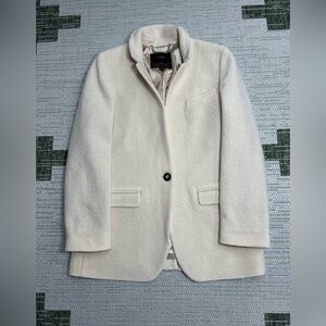 J. Crew Italian Wool Blazer in Cream Size 8
